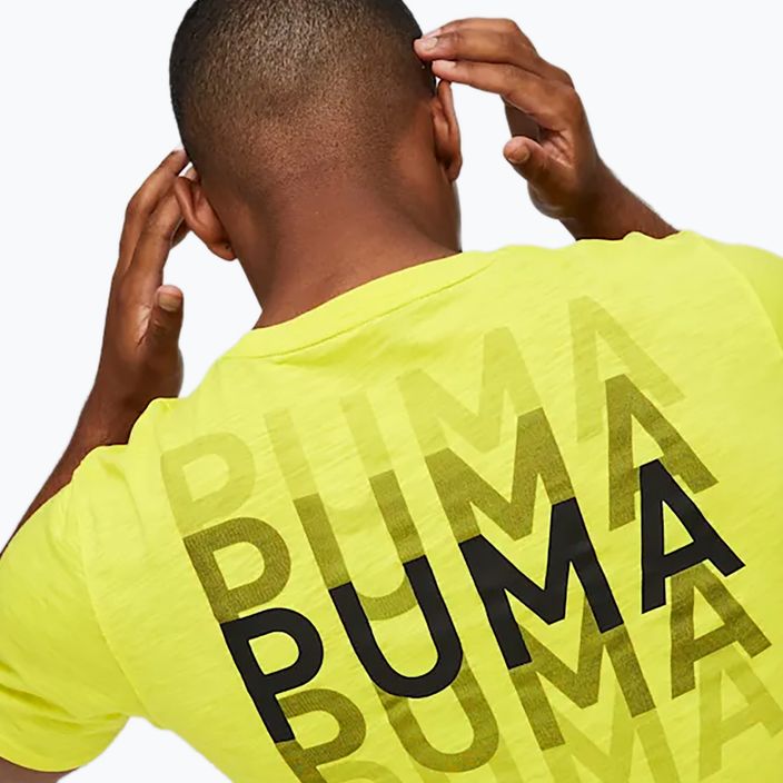 Férfi edzőpóló PUMA Graphic Tee Puma Fit sárga bojtos PUMA Graphic Tee Puma Fit sárga bojtos 7