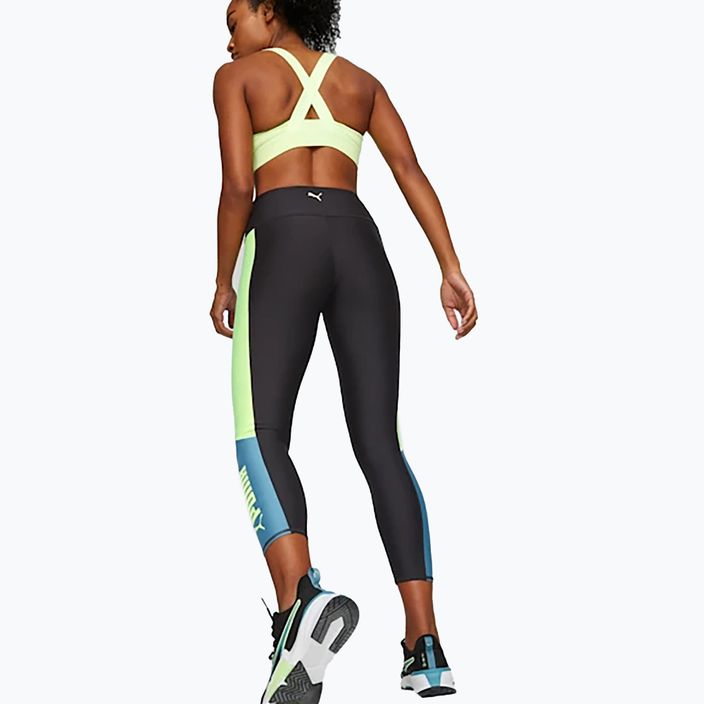 Női edző leggings PUMA Fit Eversculpt Color Block Hw 7/8 puma fekete/gyors zöld 2