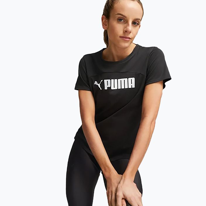 Női tréning póló PUMA Fit Logo Ultrabreathe puma fekete/puma fehér 3