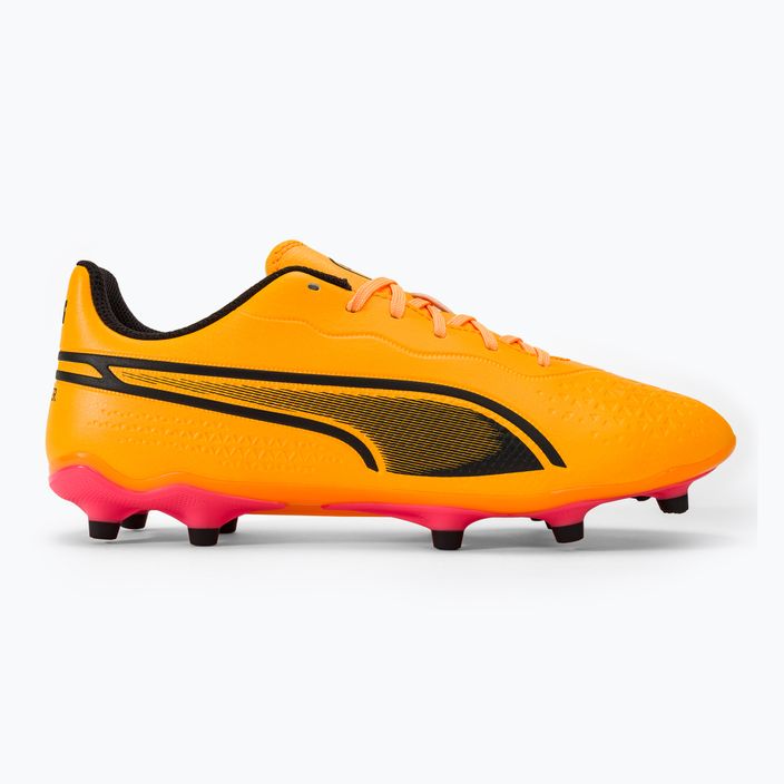 PUMA King Match Fg/Ag sun stream/puma black/sunset glow futballcipő 2