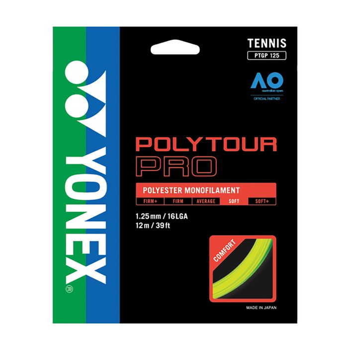 Tenisz Stretch YONEX Poly Tour Pro szett sárga 2