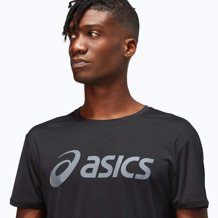 Férfi ASICS Core Top teljesítmény futópóló fekete/karrier szürke 4