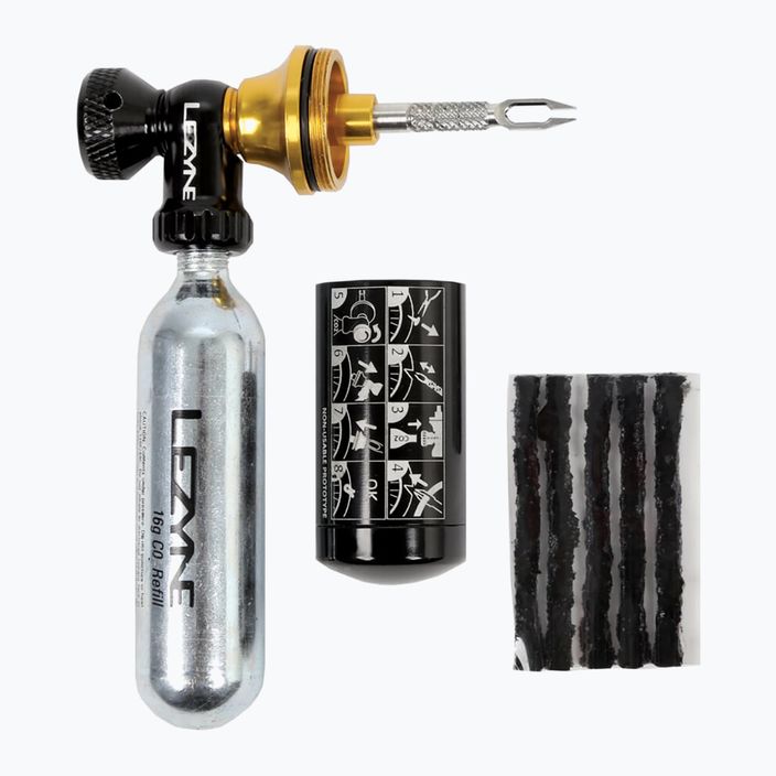 Lezyne Tubeless Co2 Blaster black/gold javítókészlet tömlő nélküli gumiabroncsokhoz 2