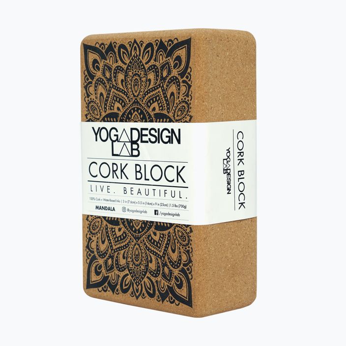 Yoga Design Lab parafa jógakocka barna BL-Cork-Mandala fekete 9