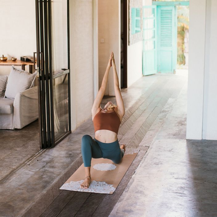 Yoga Design Lab Cork barna jógaszőnyeg CorM-3.5-Mandala fehér 6