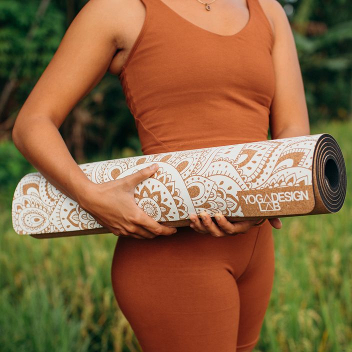 Yoga Design Lab Cork barna jógaszőnyeg CorM-5.5-Mandala fehér 9