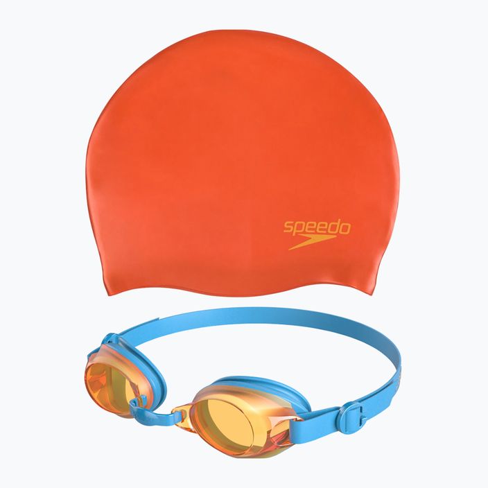 Speedo Jet V2 gyermek úszókészlet Speedo Jet V2 úszósapka + Fluo úszószemüveg orange/pink assorted 8