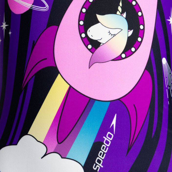 Speedo Digital Placement egyrészes gyermek fürdőruha lila és fekete színben 3