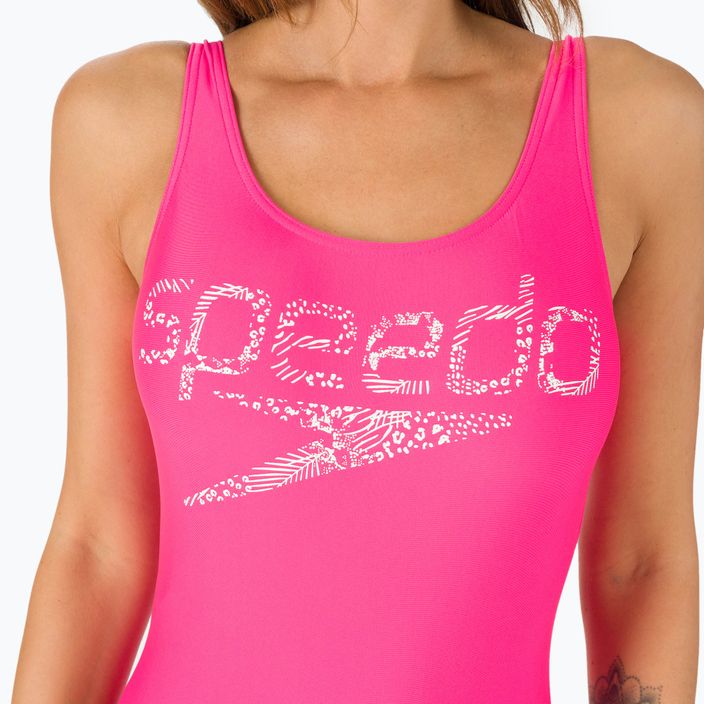 Női Speedo Logo Deep U-Back egyrészes fürdőruha rózsaszín 68-12369A657 7