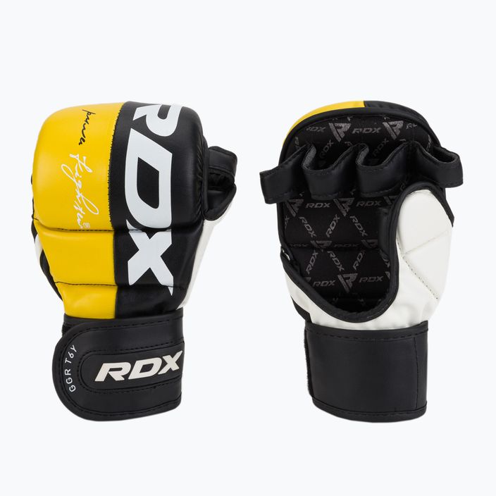 RDX T6 fekete/sárga grappling kesztyű GGR-T6Y 3