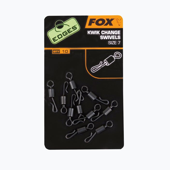 Fox Edges Kwik Change Swivels horgászcsavarok fekete CAC485