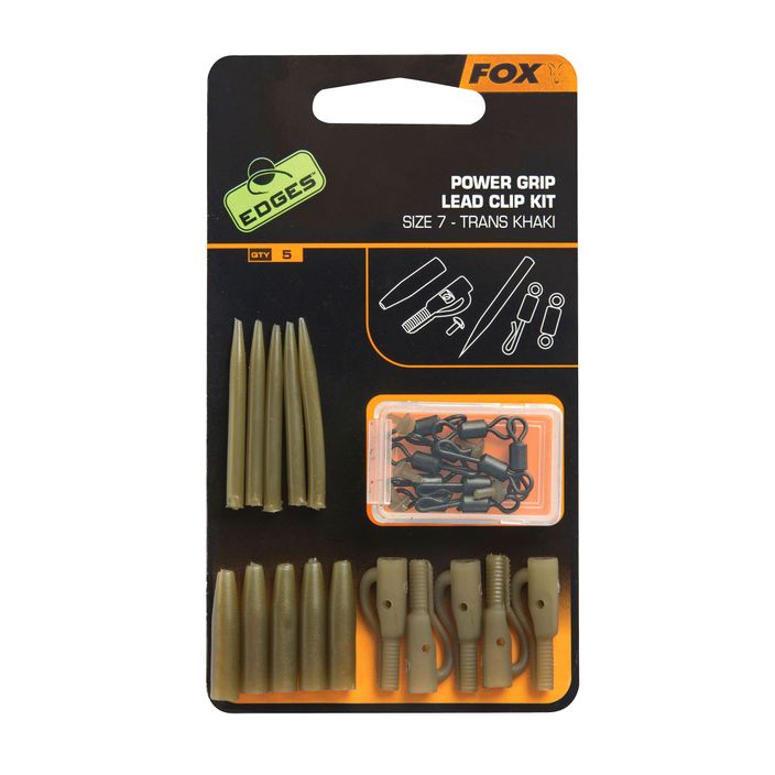 FOX Edges Surefit Lead Clip Kit 5 db. Trans Khaki CAC638 2