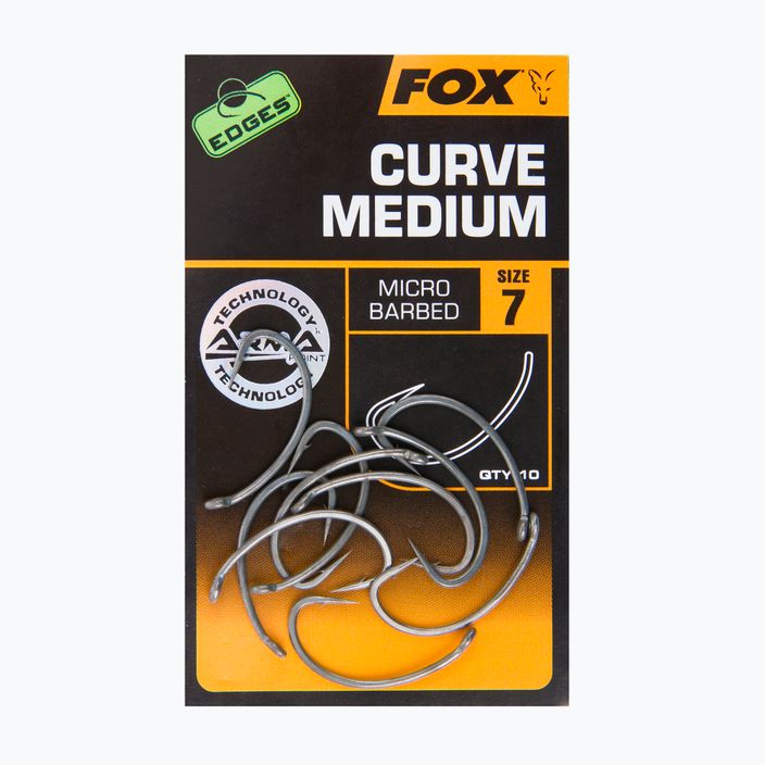 Fox Edges pontyhorgok Armapoint Curve Shank Medium szürke CHK203 2