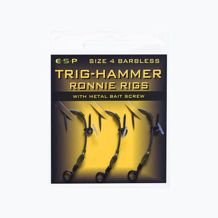 ESP Trig - Hammer Ronnie RigsBarbed carp leaders fekete EHRRRRTH006