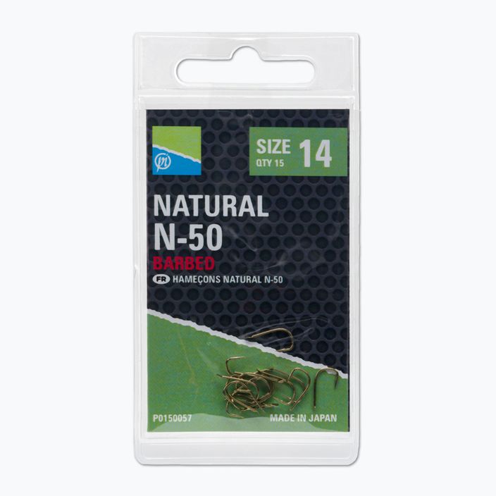 Preston Natural N-50 15 darabos arany horgászhorog P0150057 3