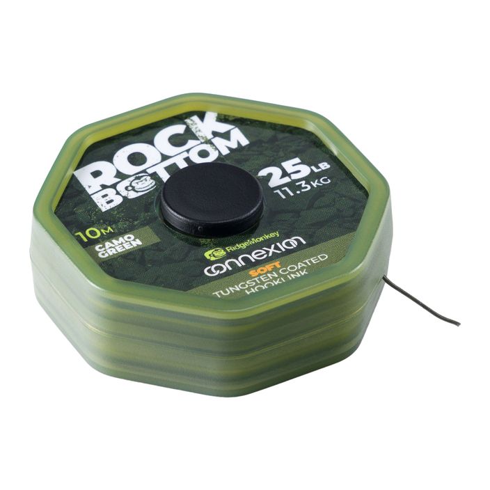 Ridge Monkey Connexion Rock Bottom Tungsten Soft Coated Hooklink fonott előke zöld RMT279 2