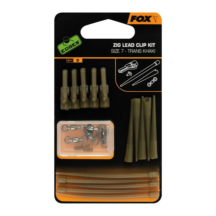 Fox Secure Zig Lead Clip Kit 5 db. Trans Khaki CAC722 2