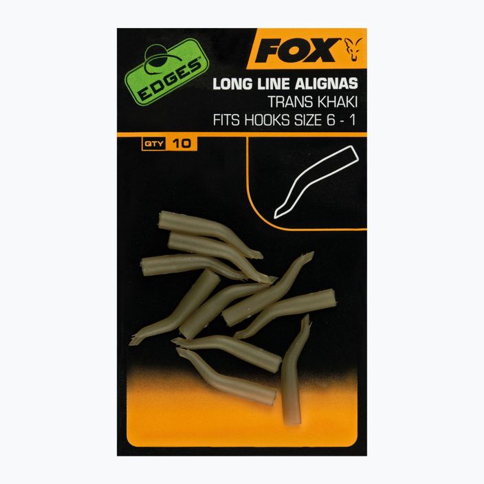 FOX Edges Line Aligna hosszú horog pozicionáló 10 db. Trans Khaki CAC724