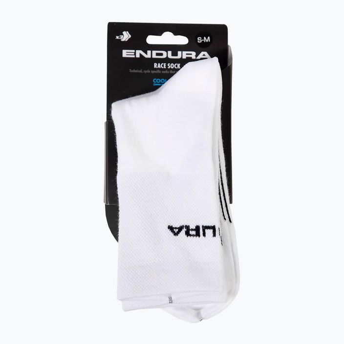 Férfi kerékpáros zokni Endura Coolmax Race 3-pak white/multi 4