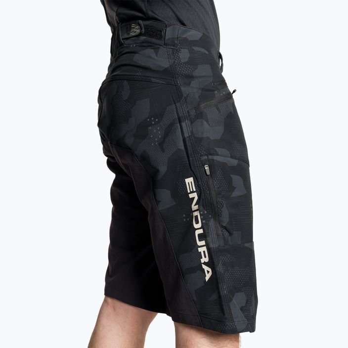 Férfi Endura Singletrack II Rövid fekete terepszínű kerékpáros rövidnadrág 4