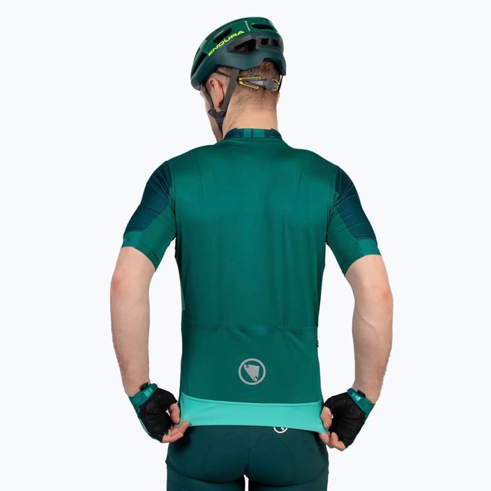 Férfi Endura FS260 Print S/S kerékpáros trikó smaragdzöld 4