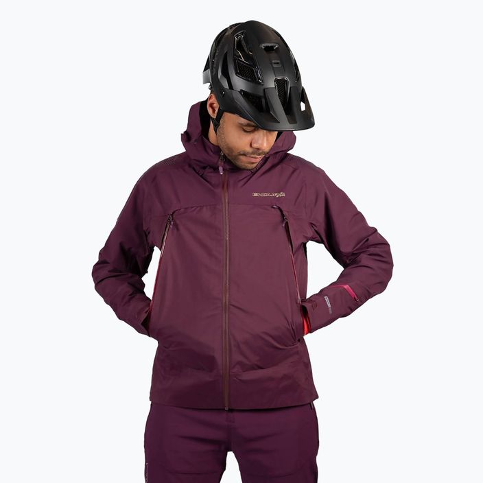 férfi kerékpáros kabát Endura MT500 Waterproof II aubergine 4