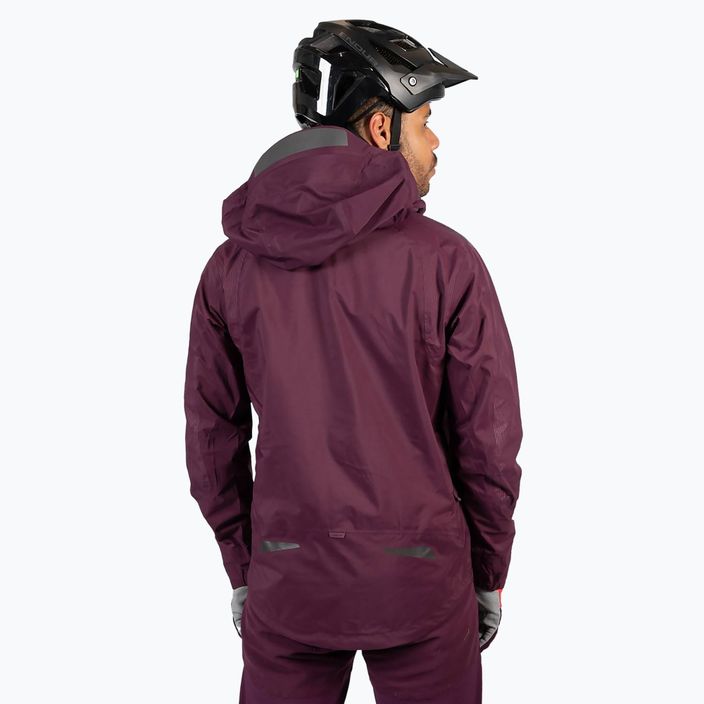 férfi kerékpáros kabát Endura MT500 Waterproof II aubergine 5