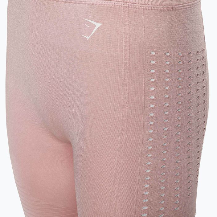 Női edző leggings Gymshark Flawless Shine Seamless rózsaszín / fehér 7