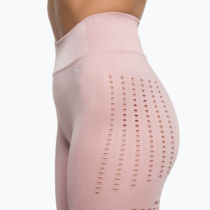 Női edző leggings Gymshark Flawless Shine Seamless rózsaszín / fehér 4