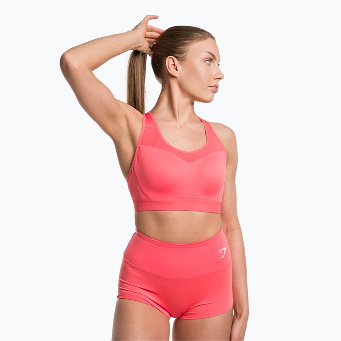 Gymshark nyitott hátú edző sport sport polka rózsaszín fitness melltartó