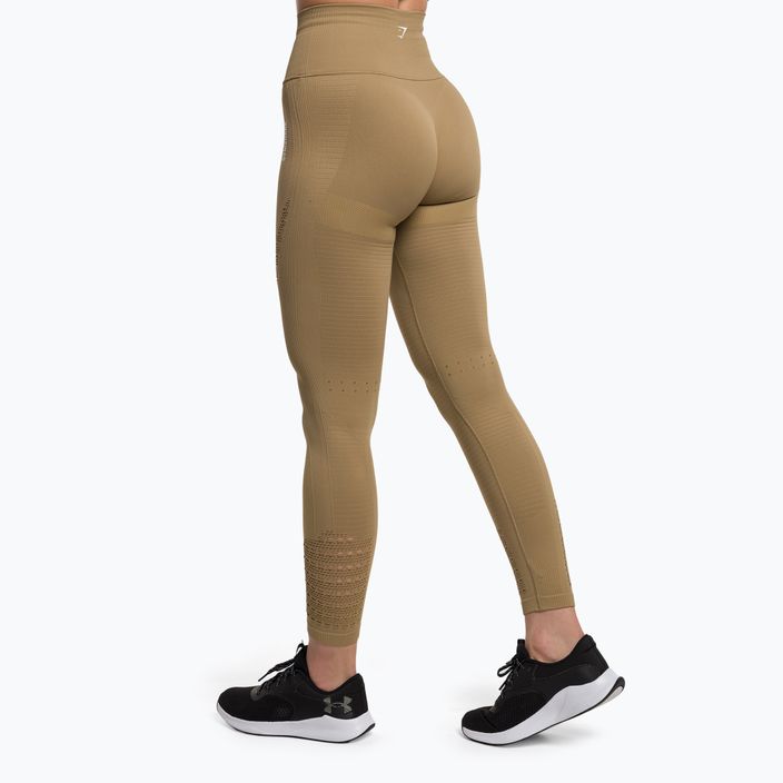 Női edző leggings Gymshark Energy Seamless biscotti barna/fehér 3