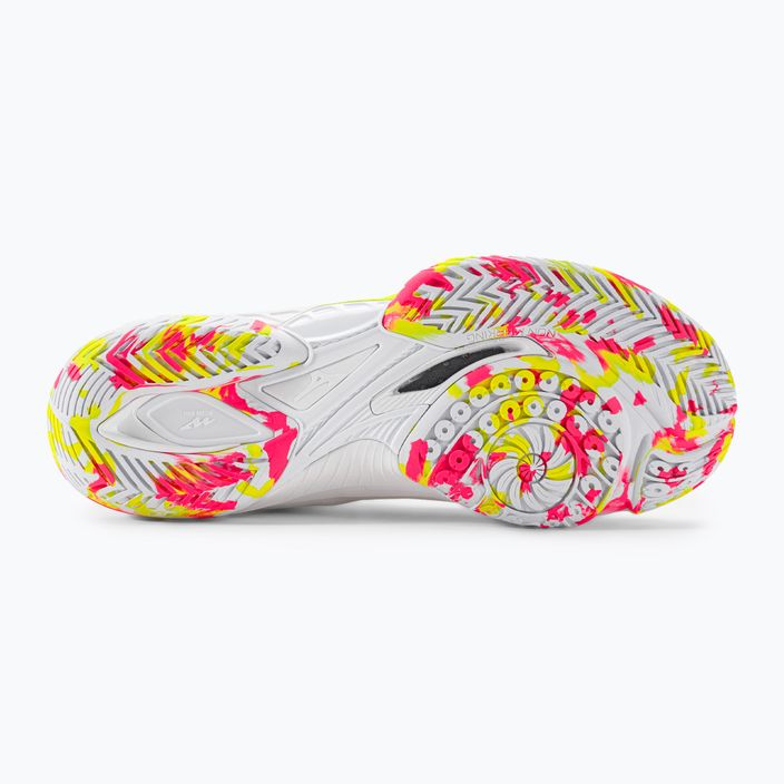 Férfi tollaslabda cipő Mizuno Wave Claw Neo 2 fehér / lunar rock / high vis pink 6