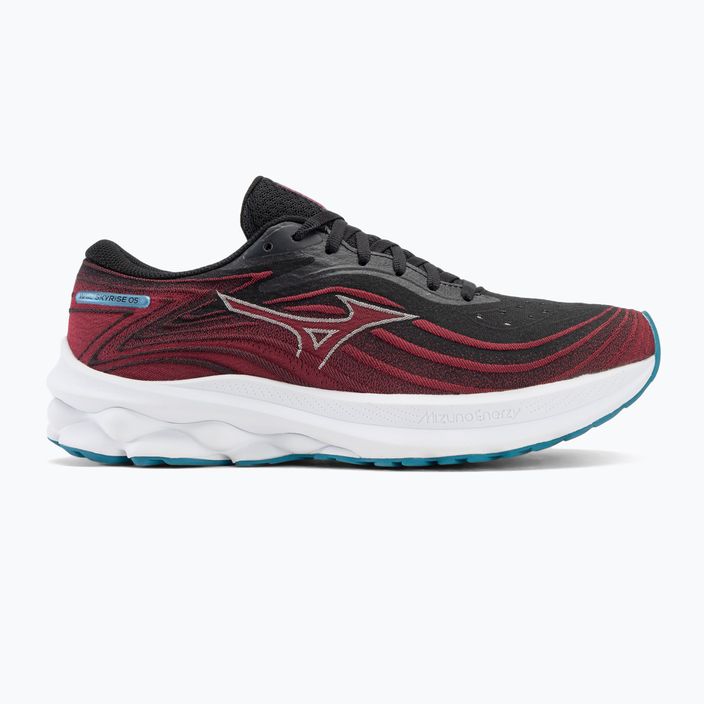 Férfi futócipő Mizuno Wave Skyrise 5 fekete/fehér homok/rumba piros 2