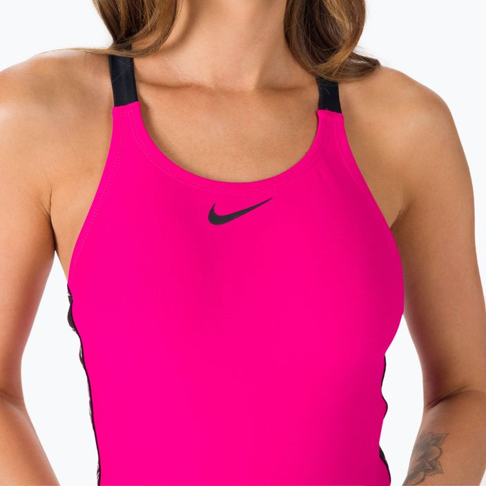 Női egyrészes fürdőruha Nike Logo Tape Fastback rózsaszín NESSB130-672 6