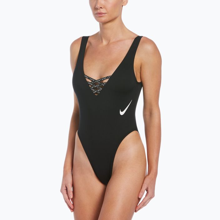 Nike Sneakerkini U-Back női egyrészes fürdőruha fekete NESSC254-001 5