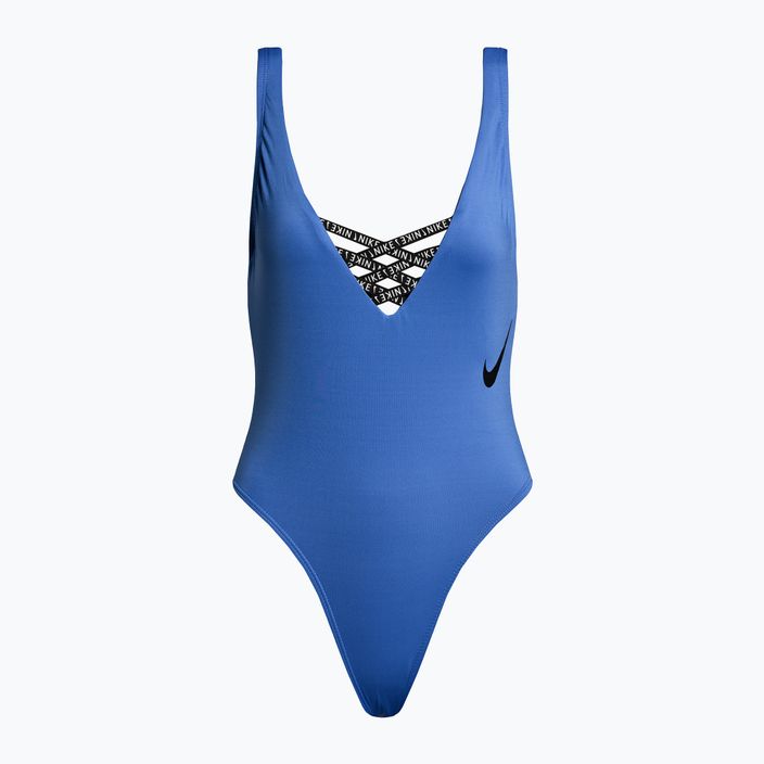 Nike Sneakerkini U-Back női egyrészes fürdőruha kék NESSC254-442