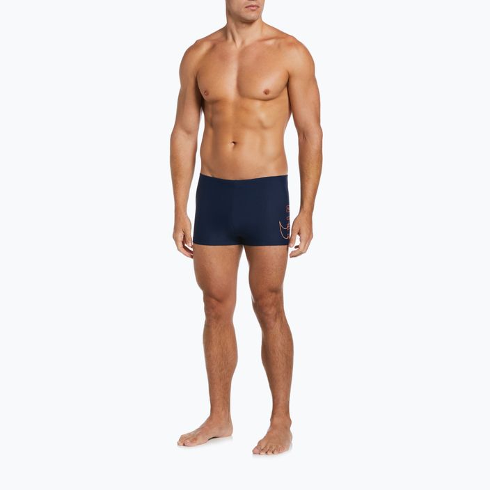 Férfi Nike Reflect Logo Square Leg úszó boxeralsó tengerészkék NESSC583440 7