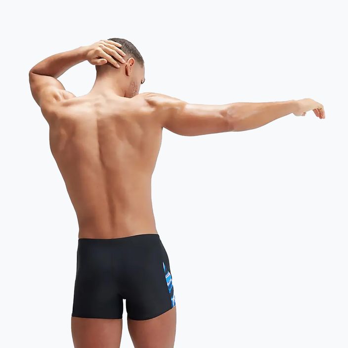 Férfi Speedo Allover Digi V-Cut úszó boxeralsó fekete/kék 9