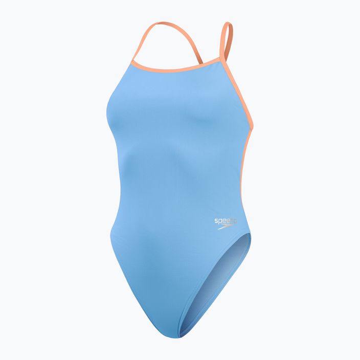 Női egyrészes fürdőruha Speedo Solid Vback curious blue/disco peach