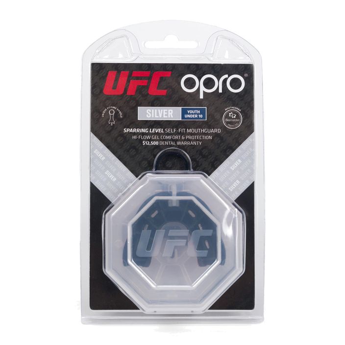 Opro UFC Silver állkapocsvédő piros 2