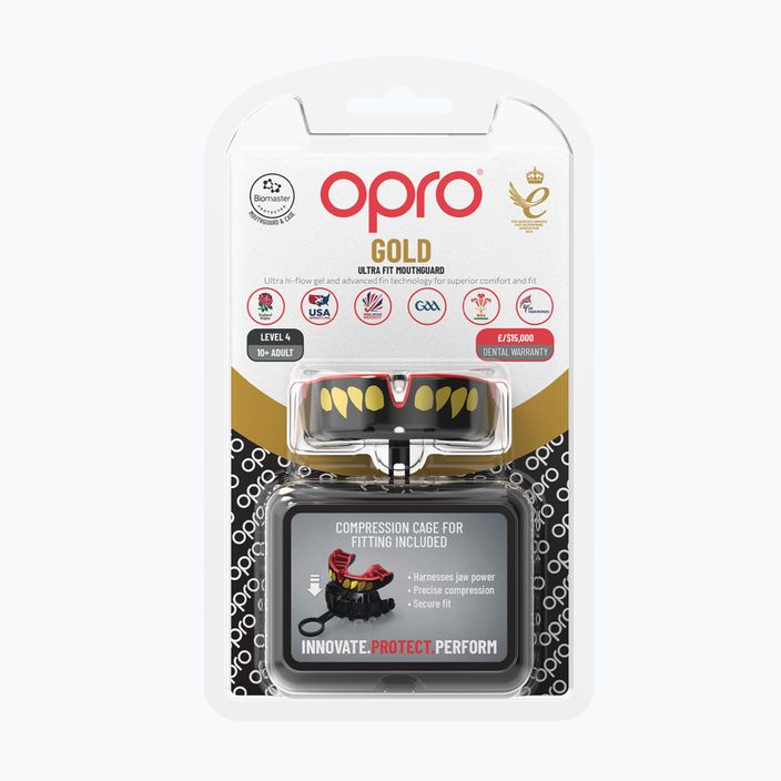 állkapocsvédő Opro Gold GEN5 fekete /piros/arany 2