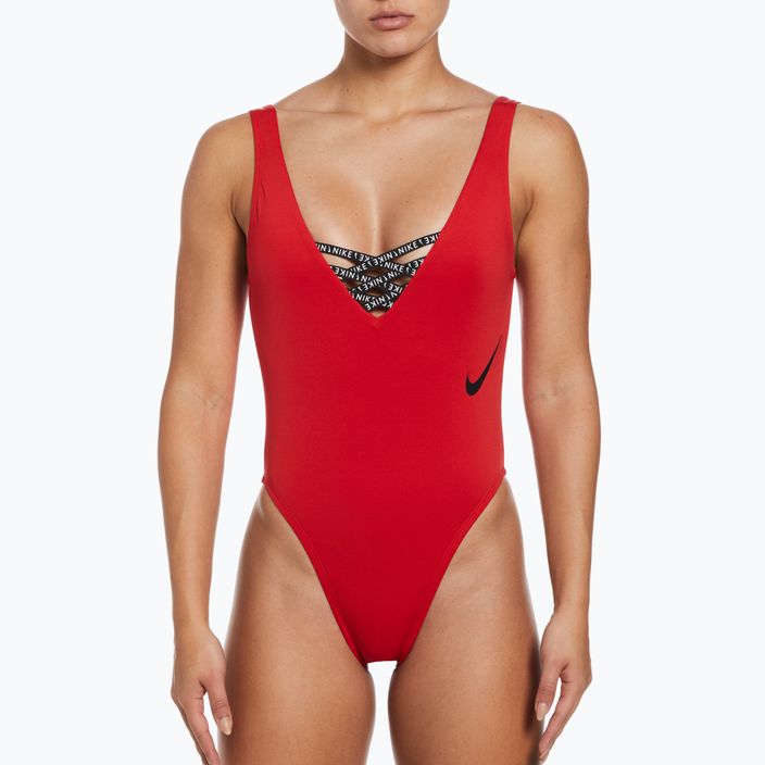 Nike Sneakerkini U-Back női egyrészes fürdőruha piros NESSC254-614 5