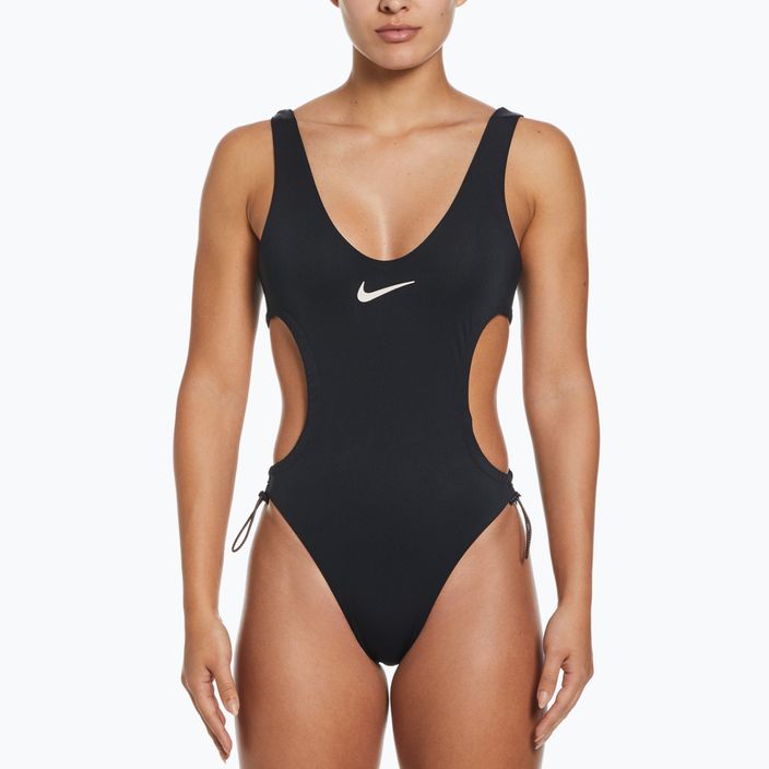 Nike Wild női egyrészes fürdőruha fekete-fehér NESSD255-001 4
