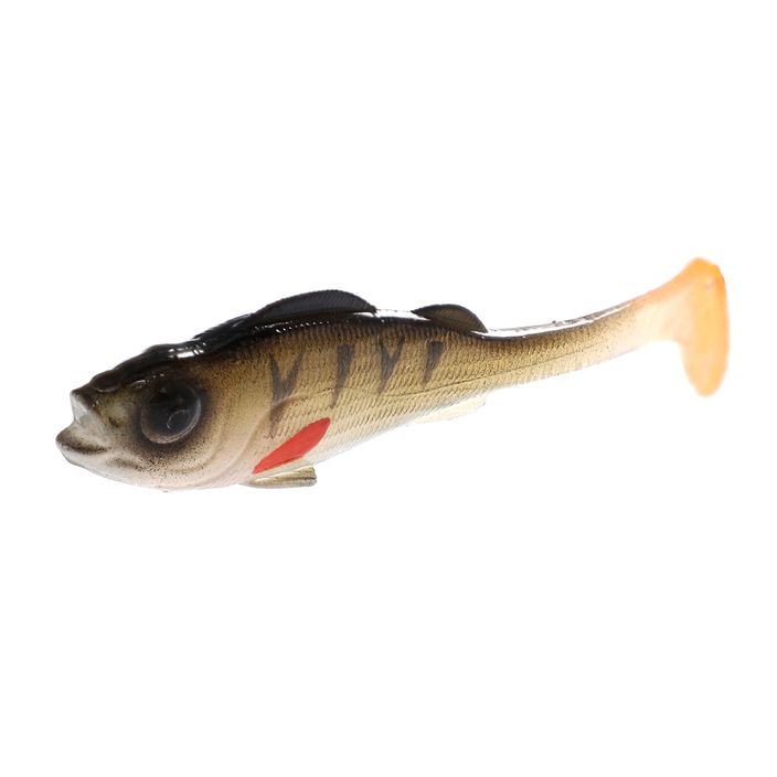 Mikado Real Fish 4db fekete-narancs lágy csali PMRFP-9.5-PERCH-N 2