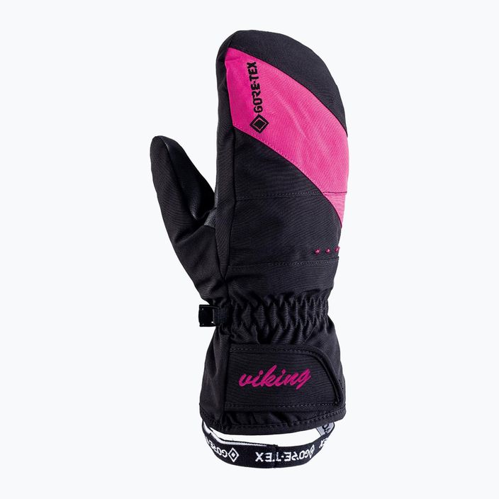 Női síelő kesztyű Viking Sherpa GTX Mitten Ski fekete/rózsaszín 150/22/0077/46 7