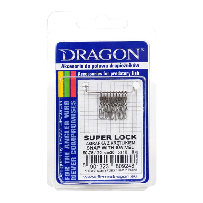 Dragon Super Lock 10 darabos ezüst forgó biztosítótű PDF-50-75-120 2