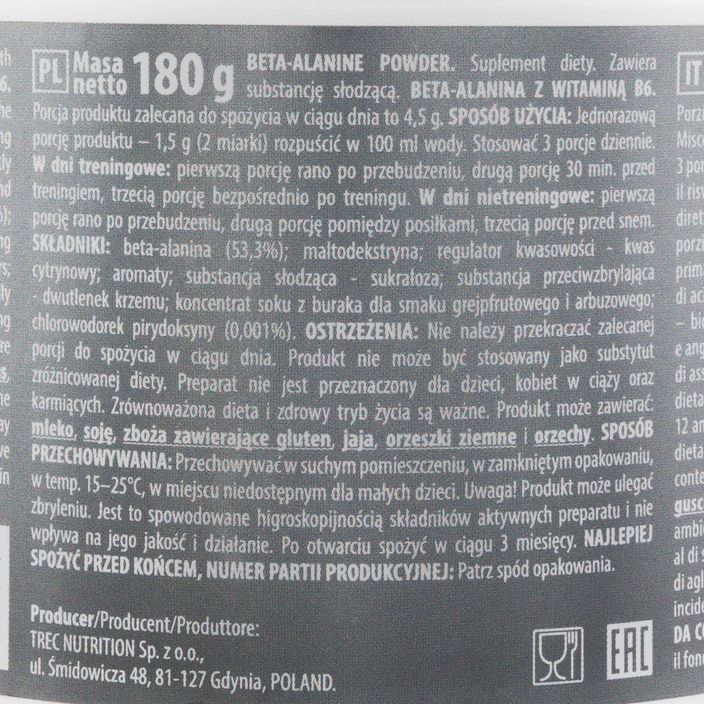Béta-alanin Trec aminosavak 180g görögdinnye TRE/910 2