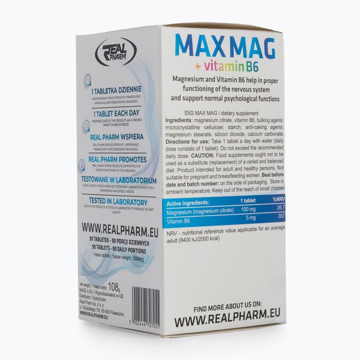 MAX MAG Real Pharm magnézium+B6 90 tabletta 707055 2