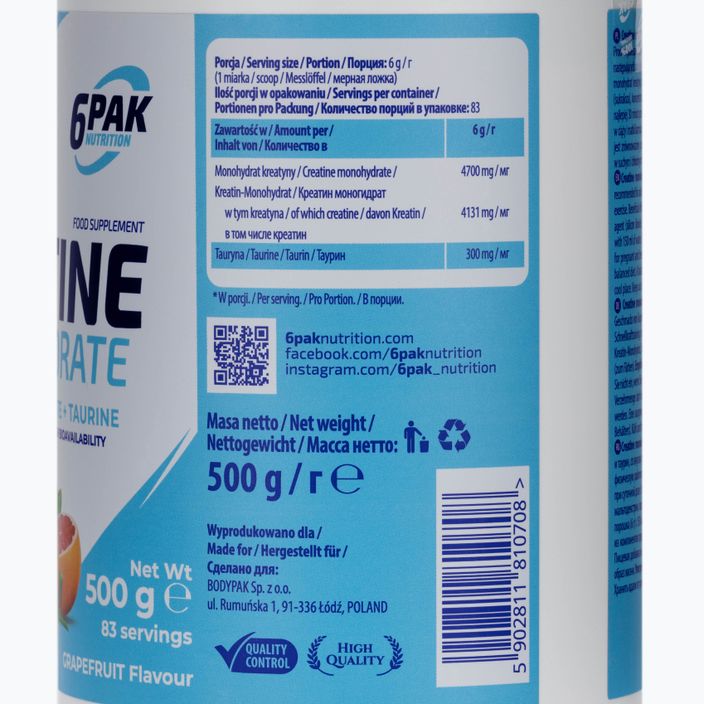 Kreatin-monohidrát 6PAK kreatin 500g grapefruit PAK/137#GREJP 3