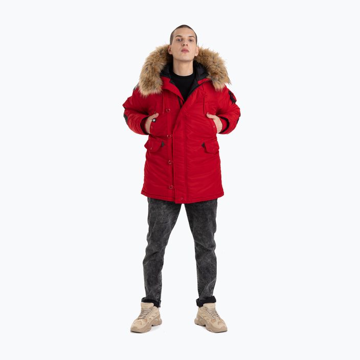 Férfi téli kabát Pitbull West Coast Fur Parka Alder red 2